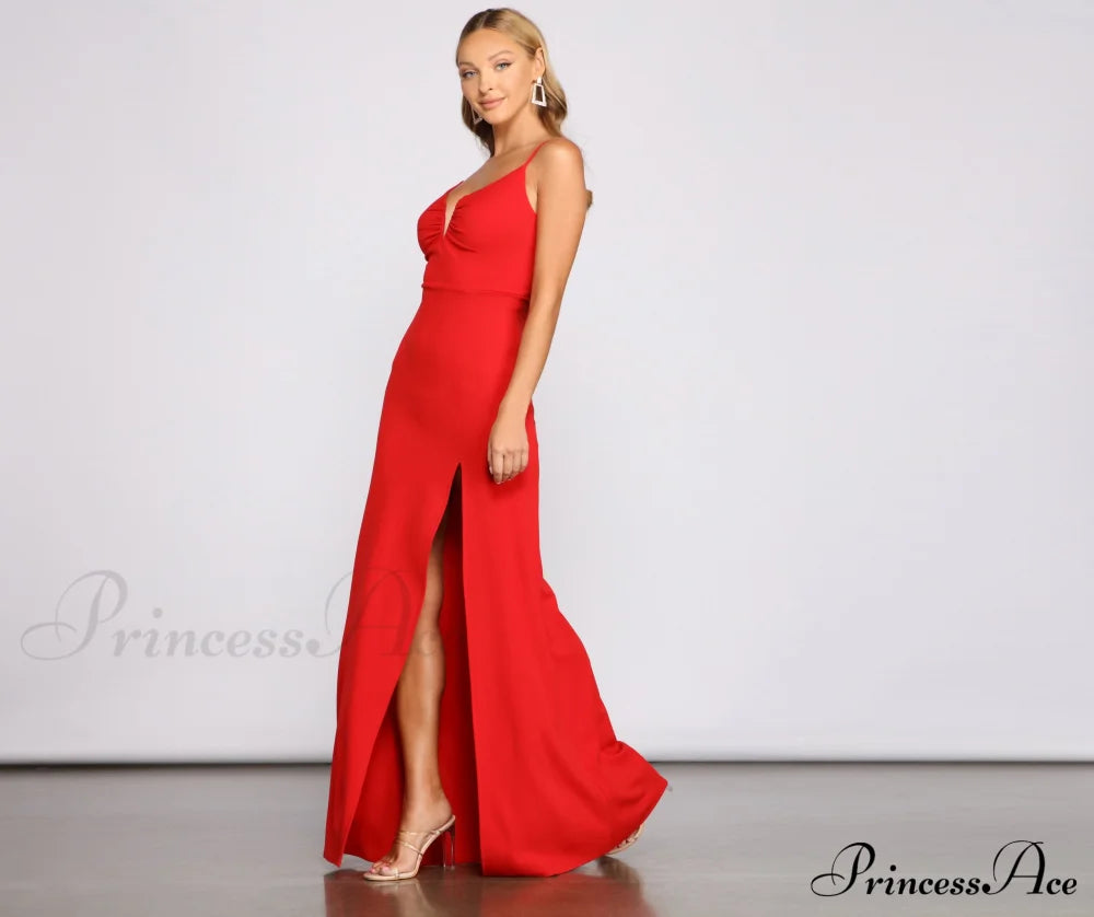 Jianna Formal Stylish A-Line Crepe Dress S.o. Long Dresses