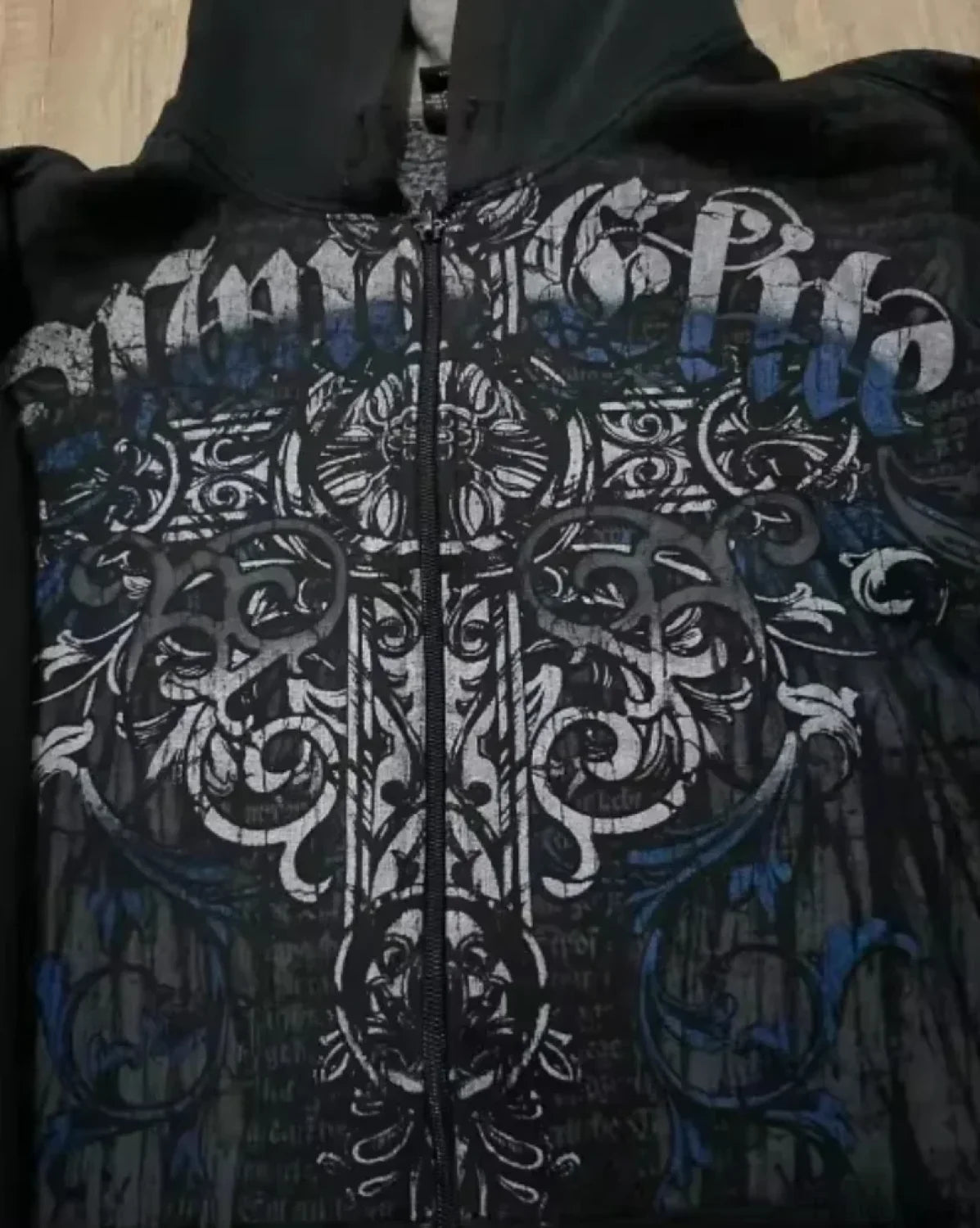 Joker Goth Print Fleece Zipper Hoodie