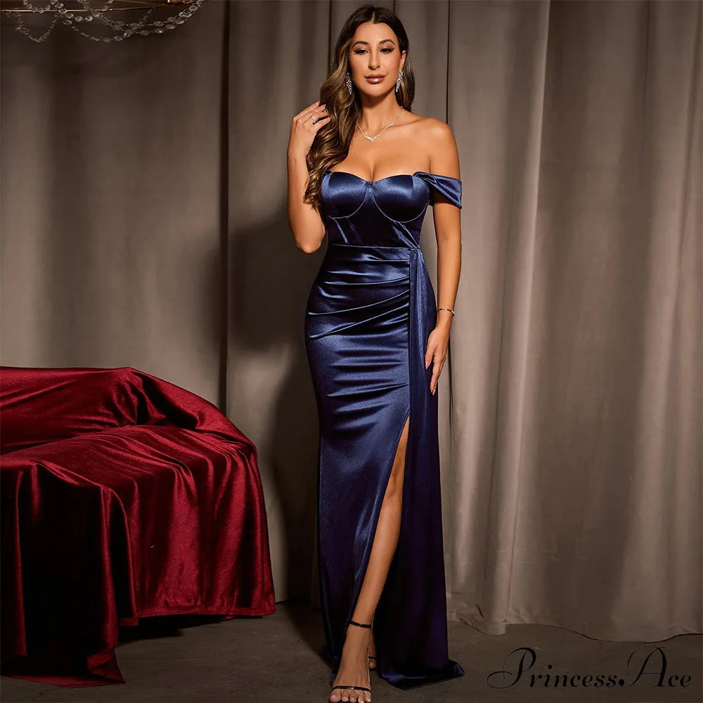 Josephine Formal Stylish Velvet Sweetheart Dress Blue / Xs S.o. Long Dresses