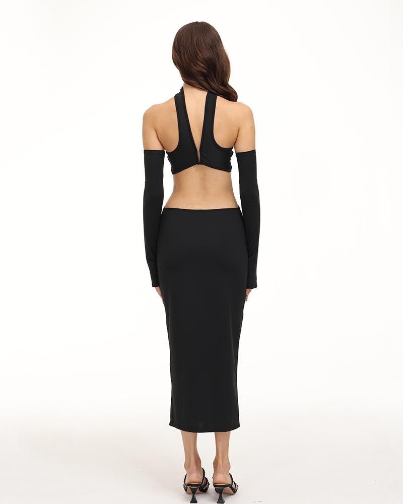 Eventide Horizon Tube Charming Halter Dress With Gloves Dresses