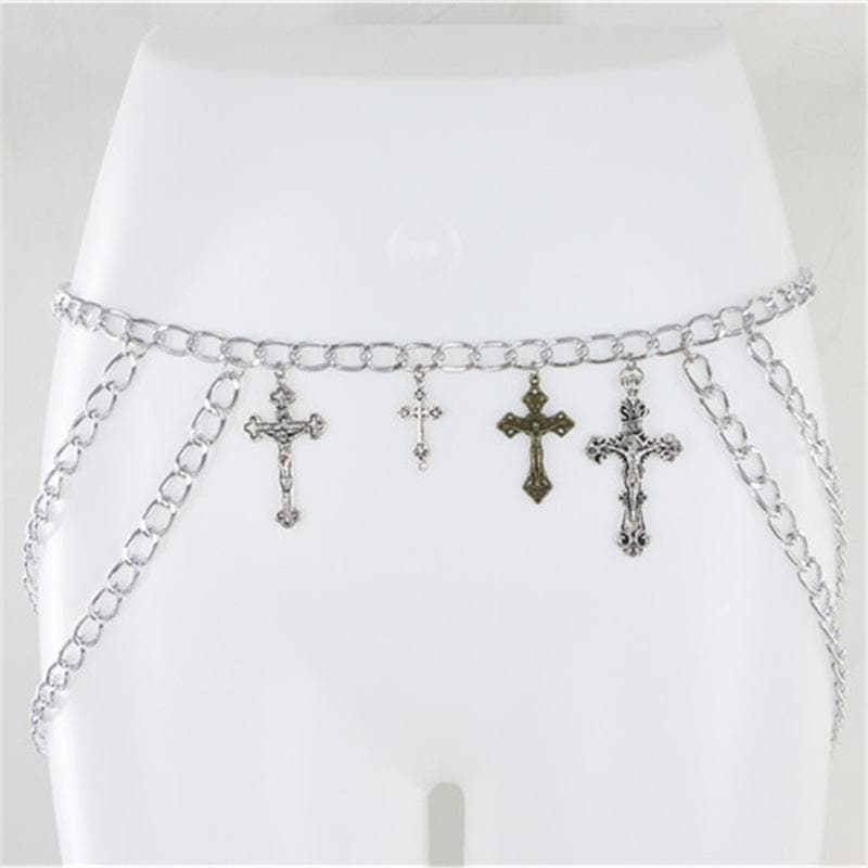 Chain Cross Pendant Waist Layered