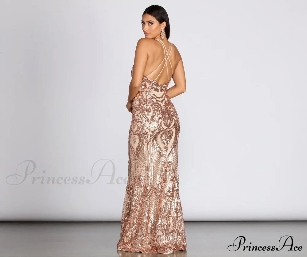 Julieanne Formal Stylish Sequin Scroll Dress S.o. Long Dresses