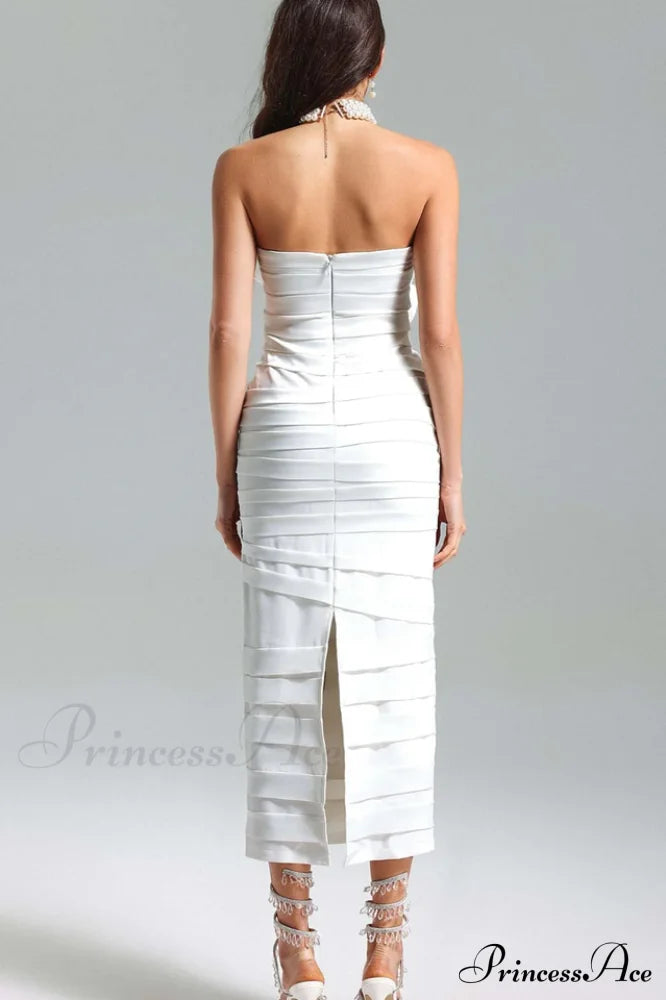 Kaisley Pleat 3D Charming Floral Bustier Dress