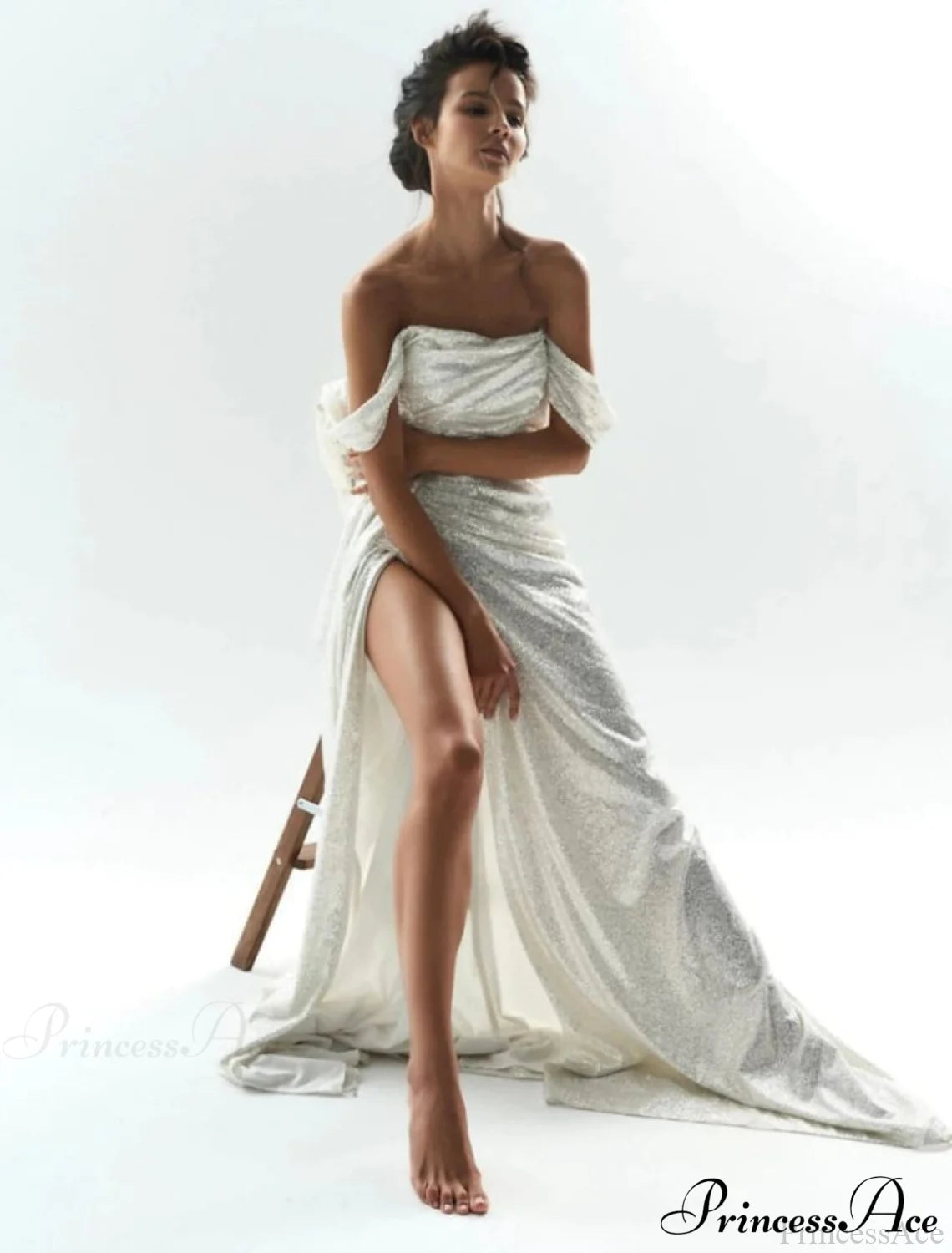 Kaliyah Formal High Charming Slit Lurex Dress S.o. Long Dresses