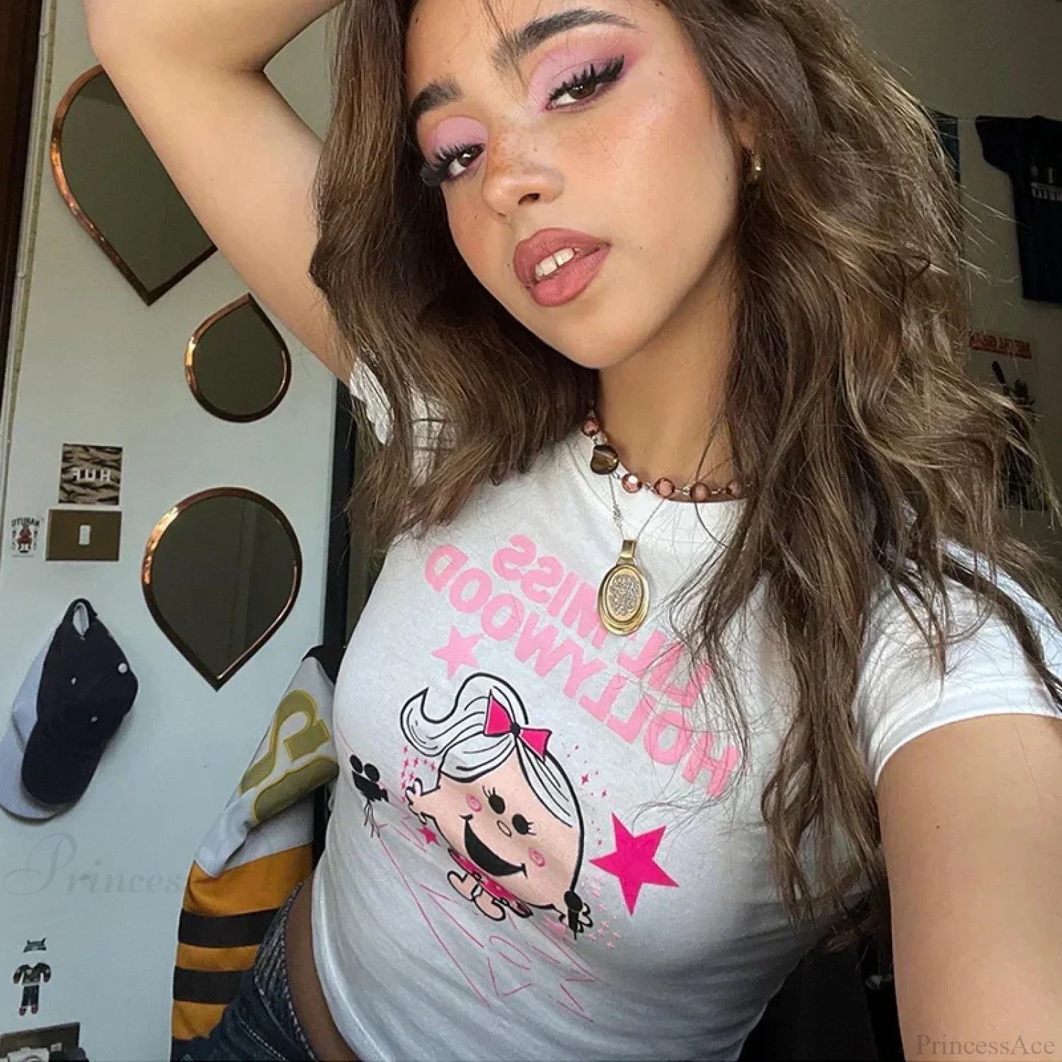 Kawaii Short Sleeve Crop Top T-shirt WHITE / S t-shirt-250223