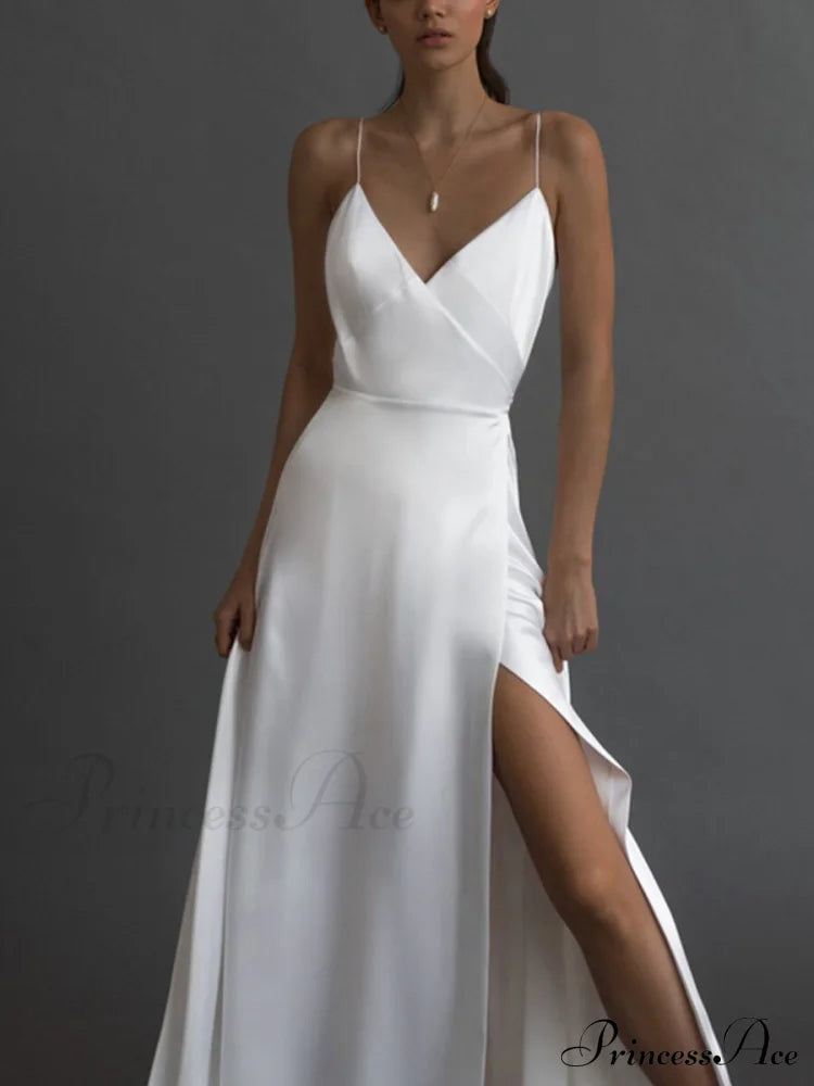 Kiara Satin Stylish High-Slit Mermaid Dress S.o. Long Dresses