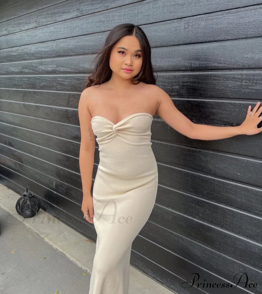 Knit Twisted Stylish Tube Midi Dress Dresses