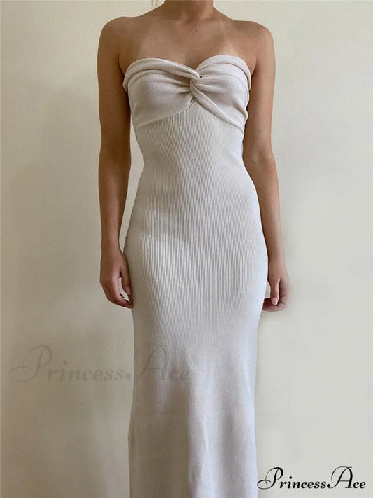 Knit Twisted Tube Midi Dress Free From Label