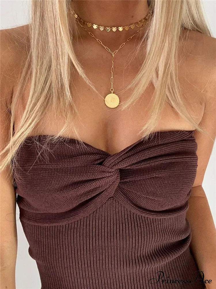 Knit Twisted Tube Top Free From Label