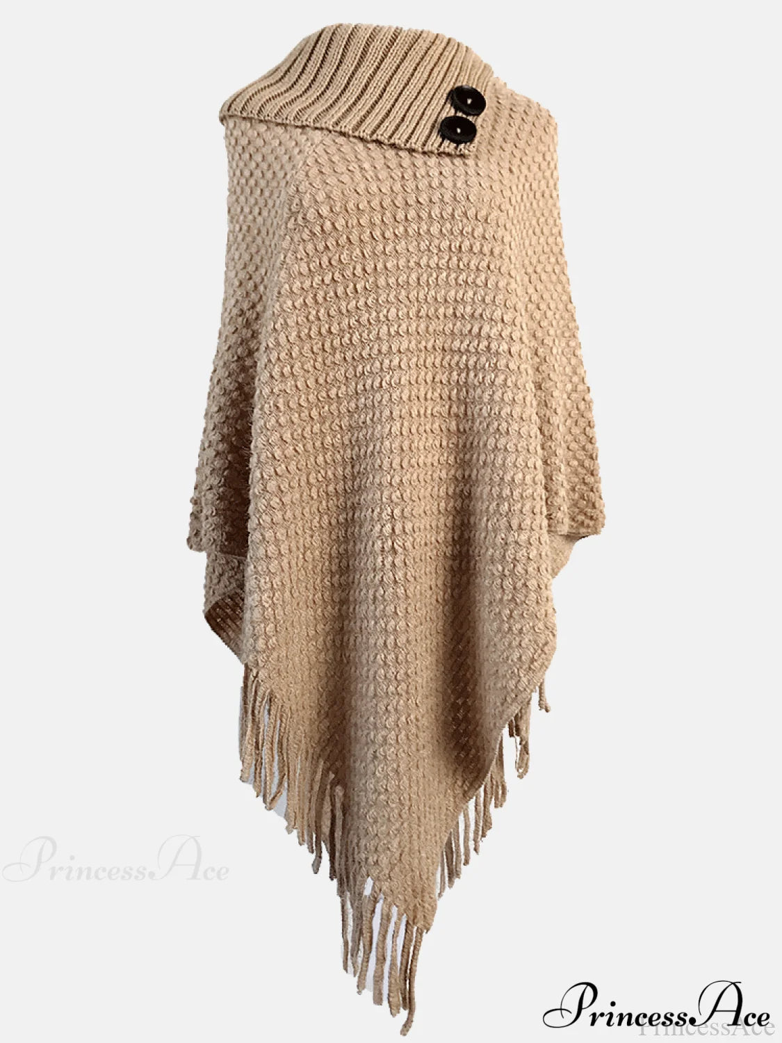 Knitted Charming Button Cardigan Khaki / One Size Shirts & Tops