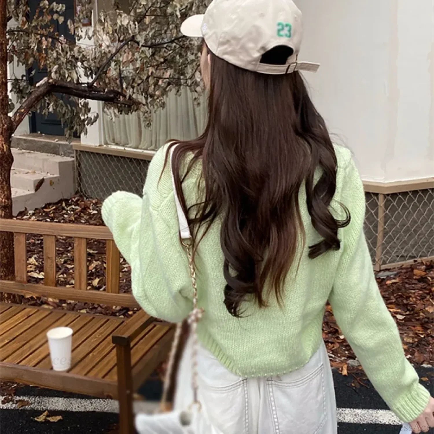 Knitted Cropped Korean V-Neck Y2K Cardigan cardiagn-250126