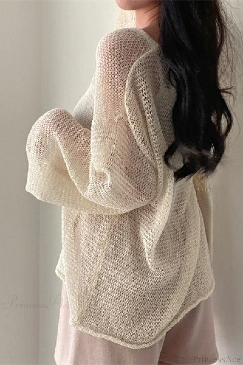 Knitted Openwork Loose Long Sleeve Chic Blouse