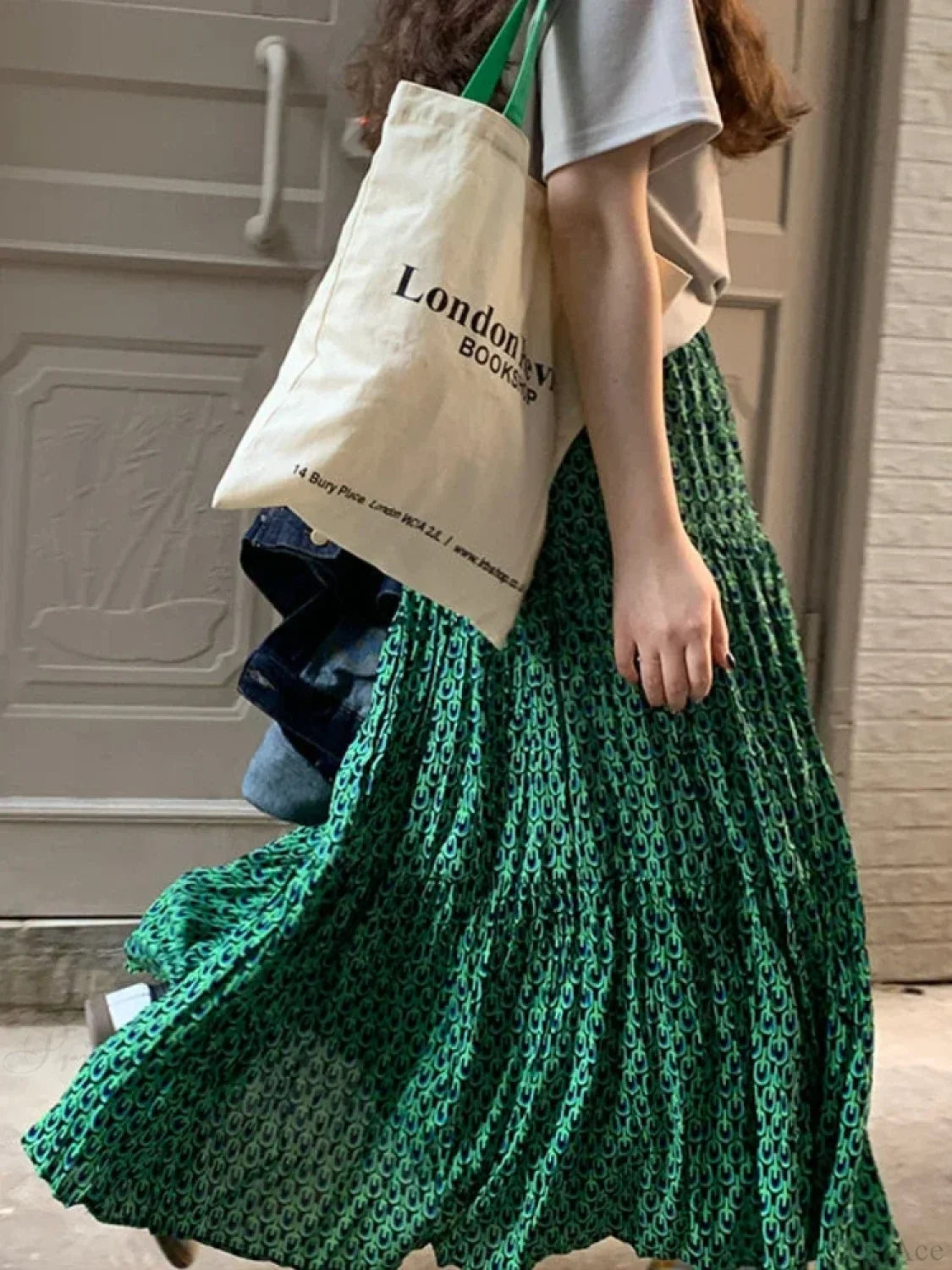 Korean Style Casual Classic Ladies Maxi Floral Skirt Loose A-line skirt-250126