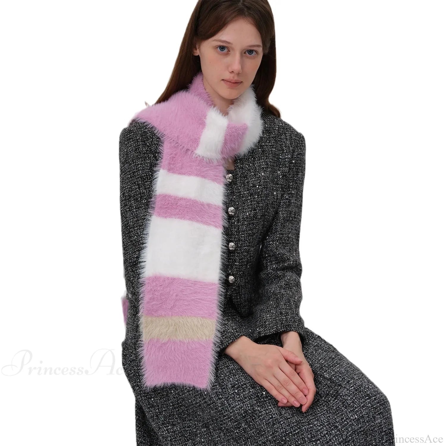 Korean Style Soft Warm Stripe Knitted Scarf For Autumn/Winter Scarfs-L