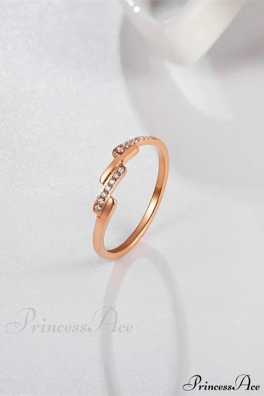 Korean Style Titanium Steel Diamond Ring