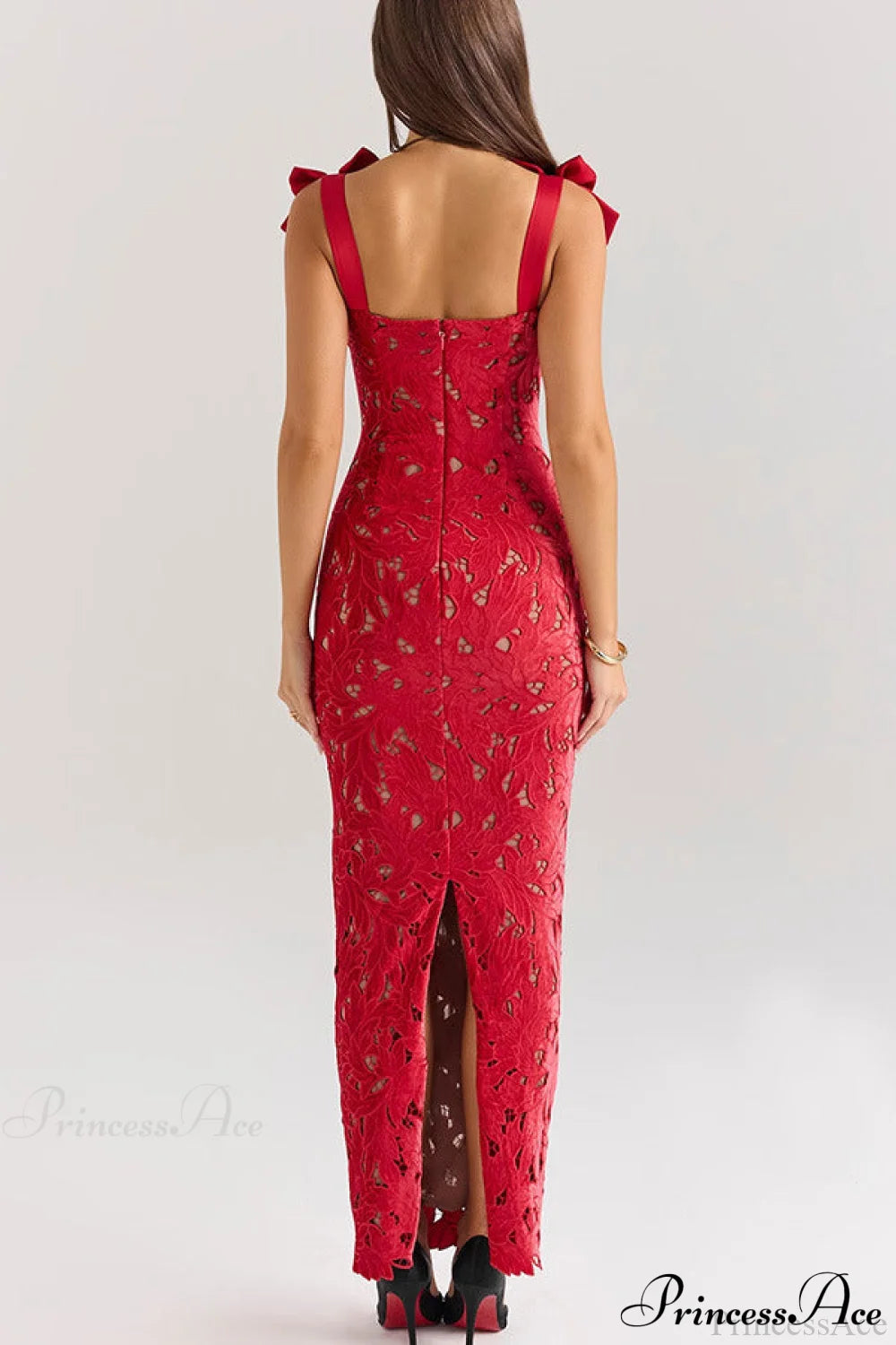 Lace Bow Bodycon Party Dress