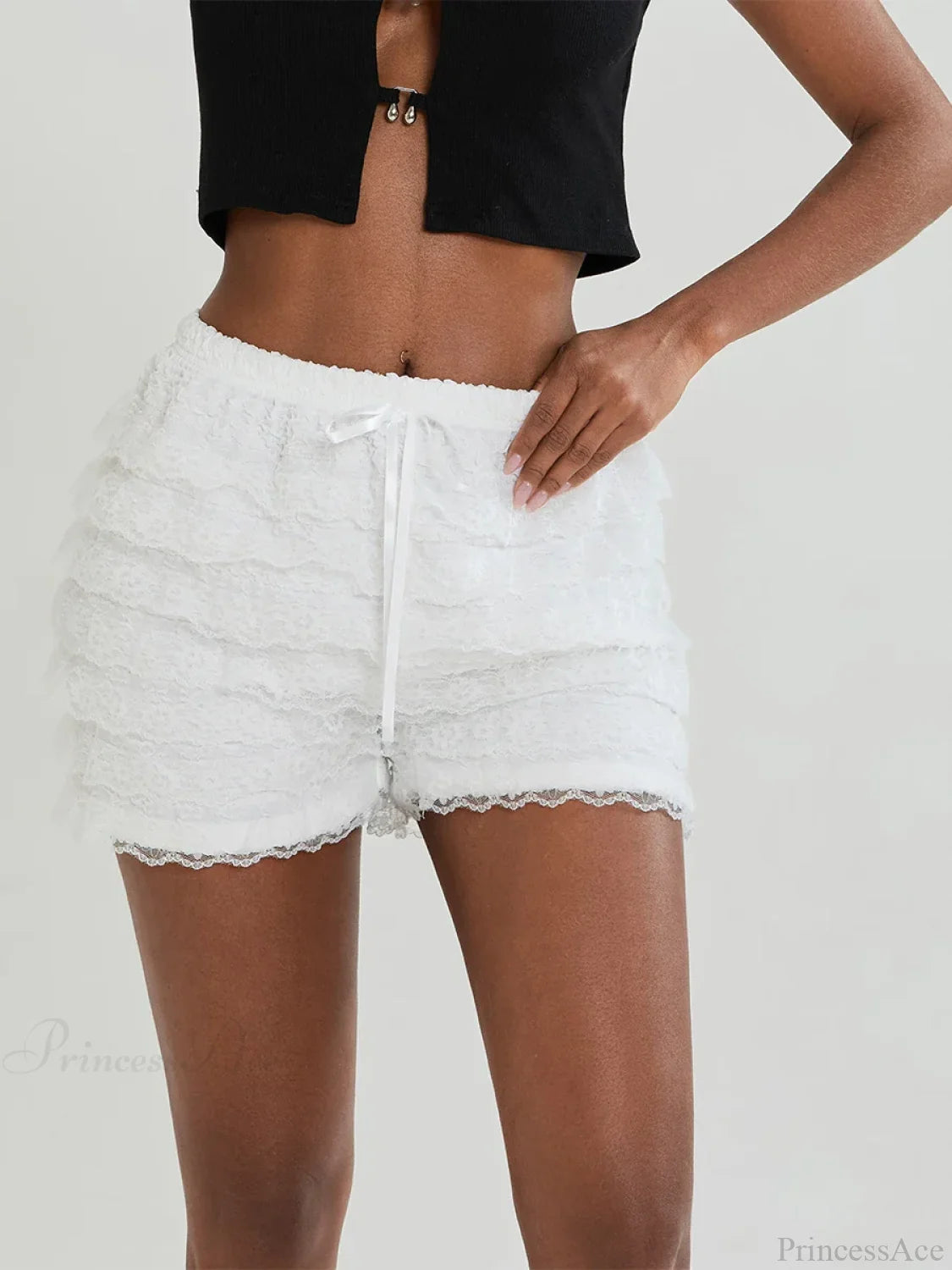 Lace Bow Tiered Bloomer Short short-250223