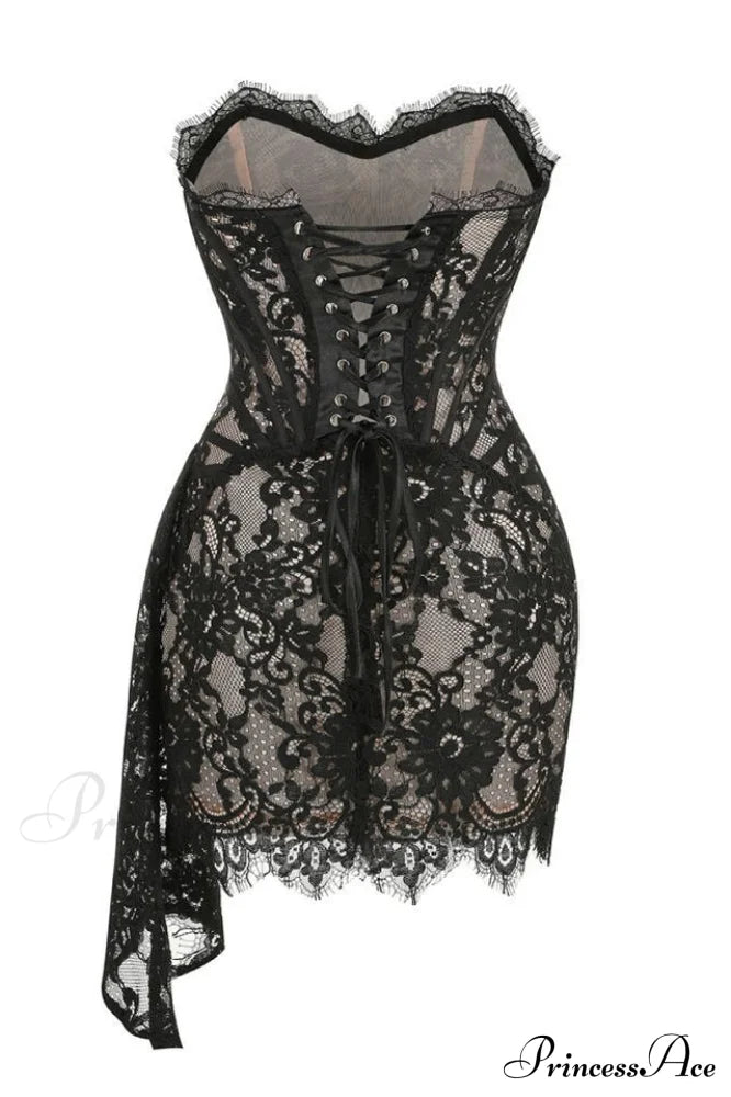 Lace Corset Stylish Draped Mini Dress
