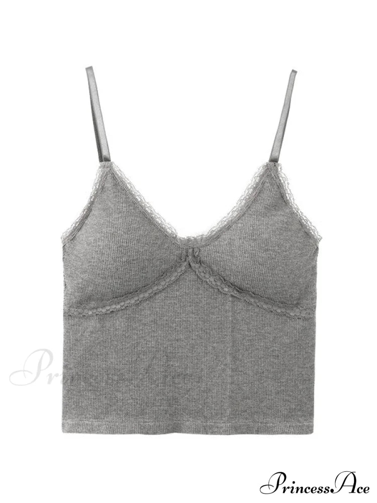 Lace Paneled Button Trendy Long Sleeve Knit Top Tank Tops&Camis