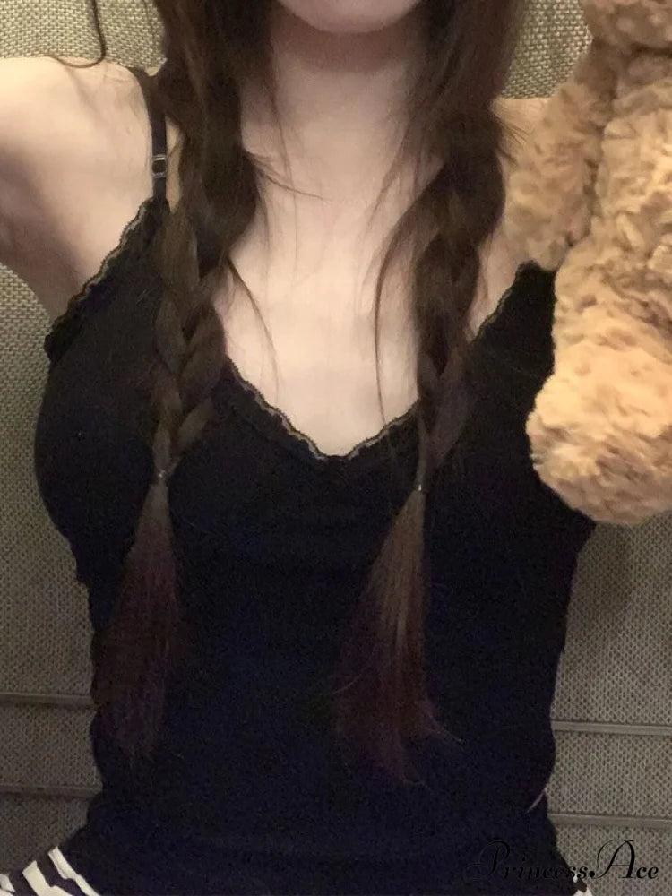 Lace Paneled Button Trendy Long Sleeve Knit Top Tank Tops&Camis