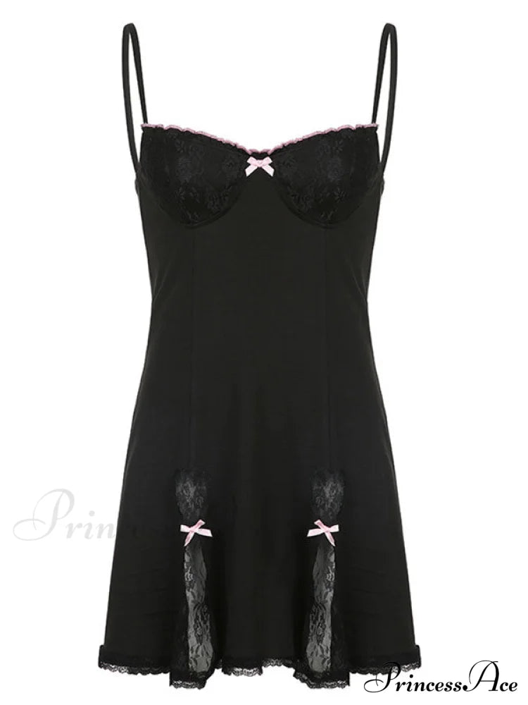 Lace Paneled Graceful Mesh Corset Top Mini Dresses