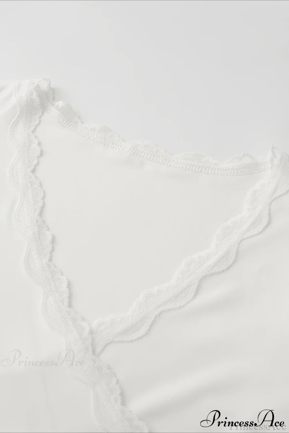 Lace Paneled V-Neck Tie-Waist Long-Sleeve Slim Knit Top