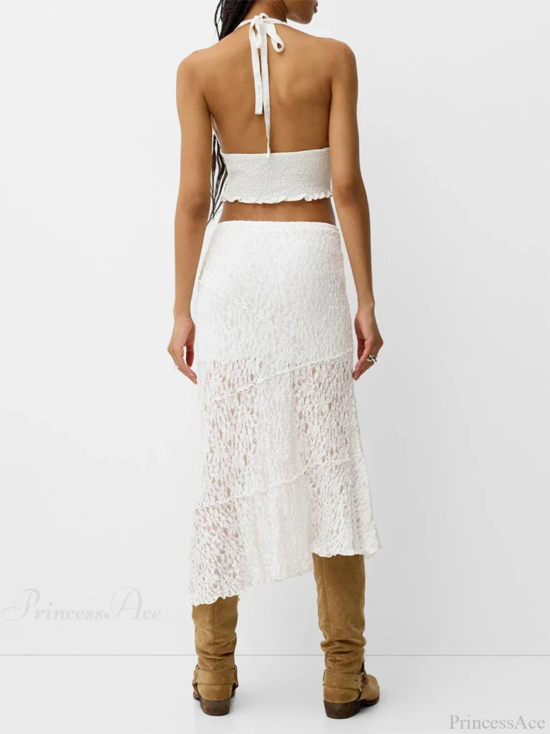 Lace Patchwork Low Waist Summer Long Skirt Casual Skirt skirt-250126