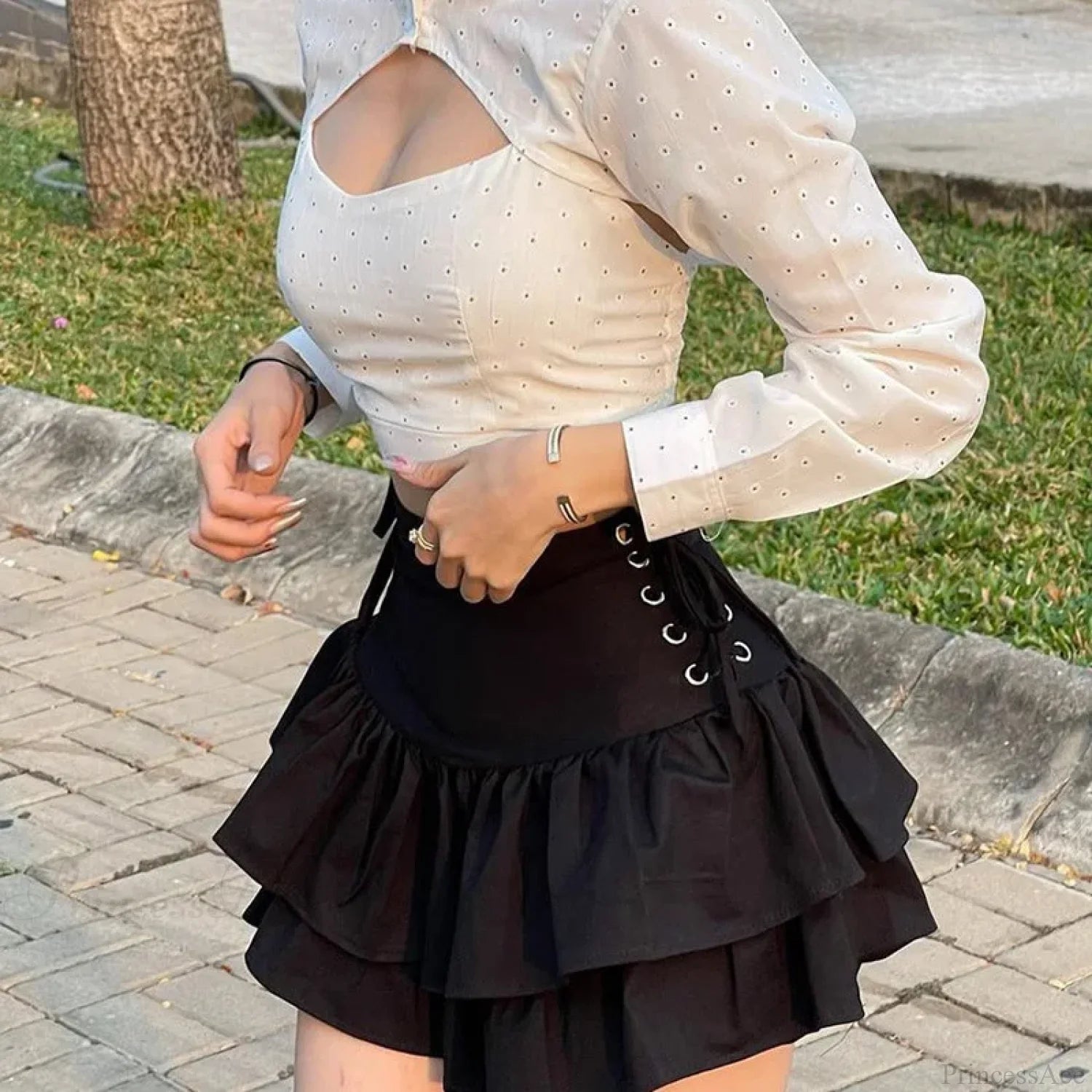 Lace Plaid Gothic Lolita Skirt