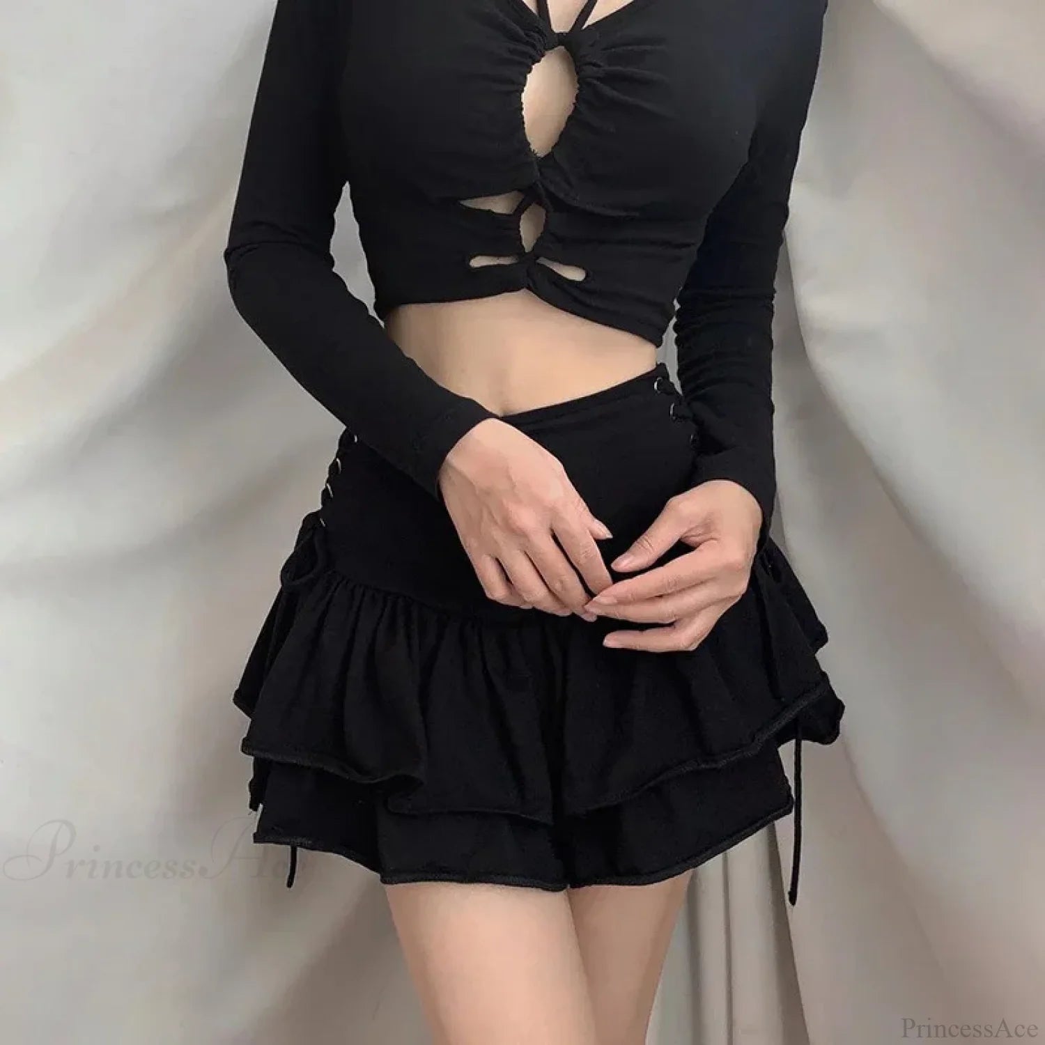 Lace Plaid Gothic Lolita Skirt