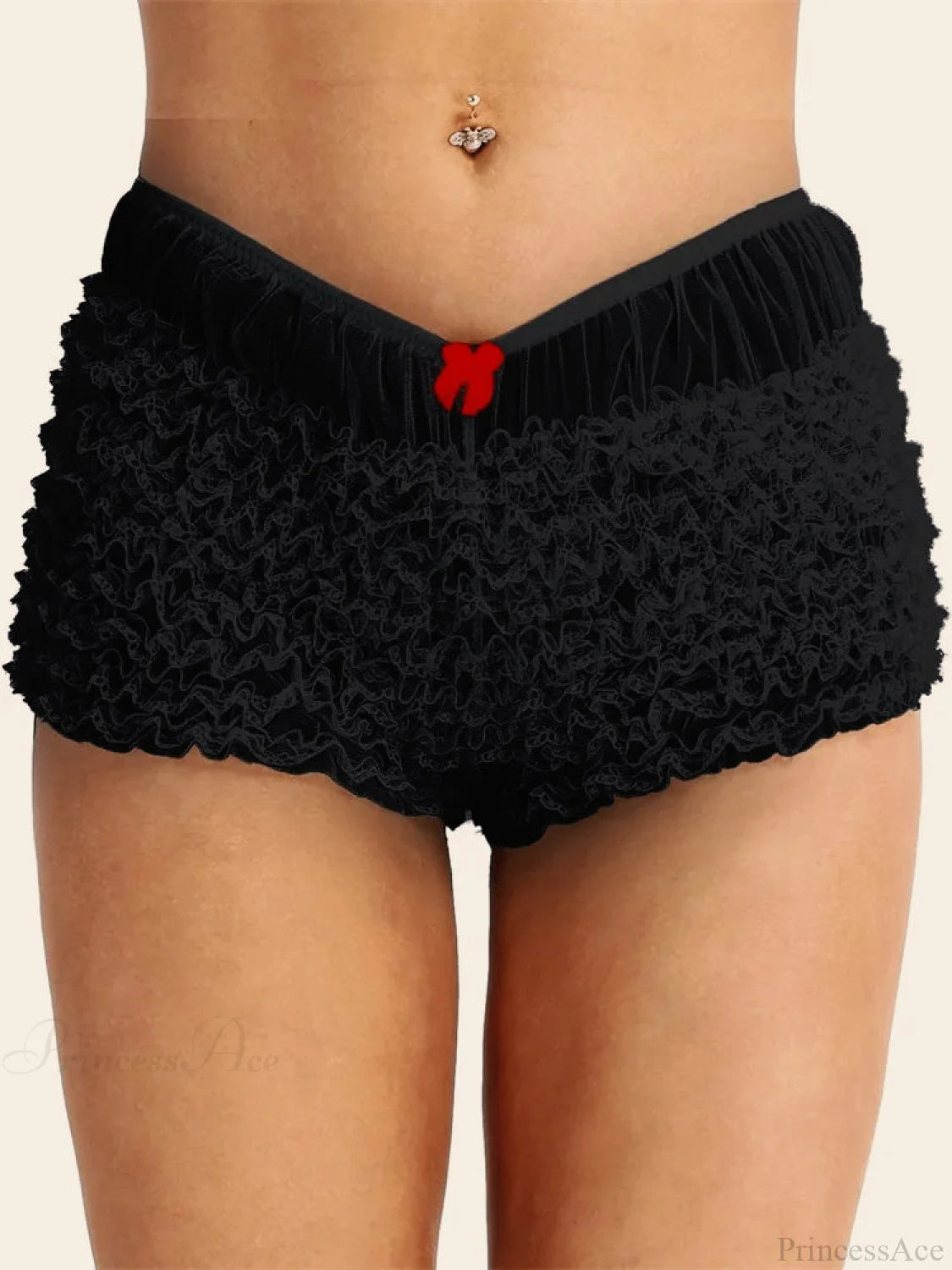 Lace Ruched Bodycon Short black / S short-250223