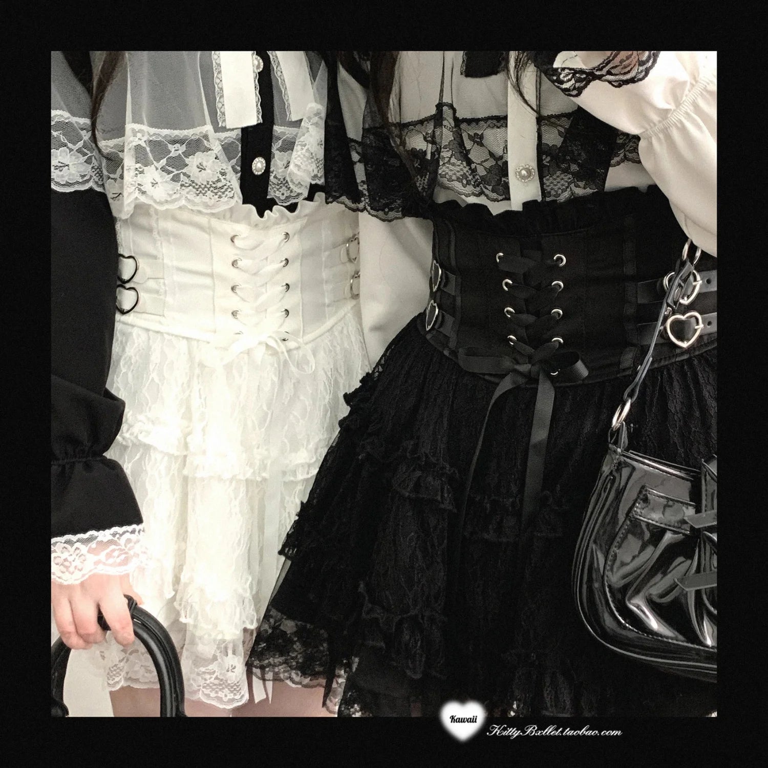 Lace Ruffle Bow Mini Skirt