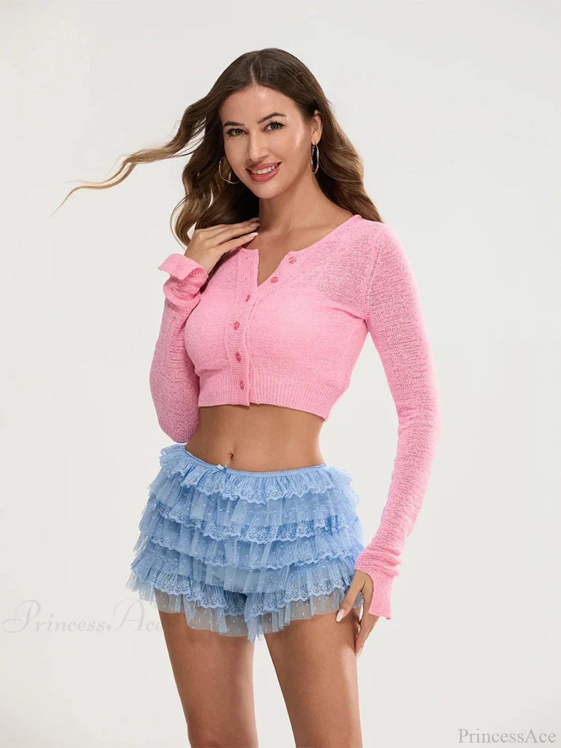 Lace Trim Multi-Layer Bloomer Short short-250223
