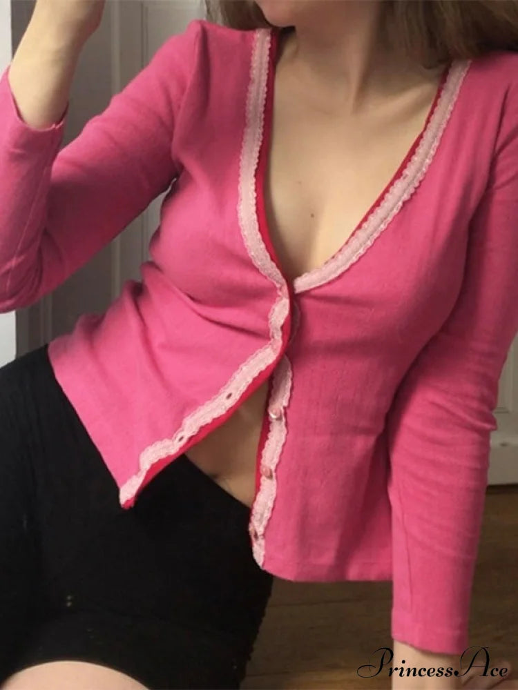 Lace Trim Ribbed Trendy Black Mini Skirt Two-Piece Outfits