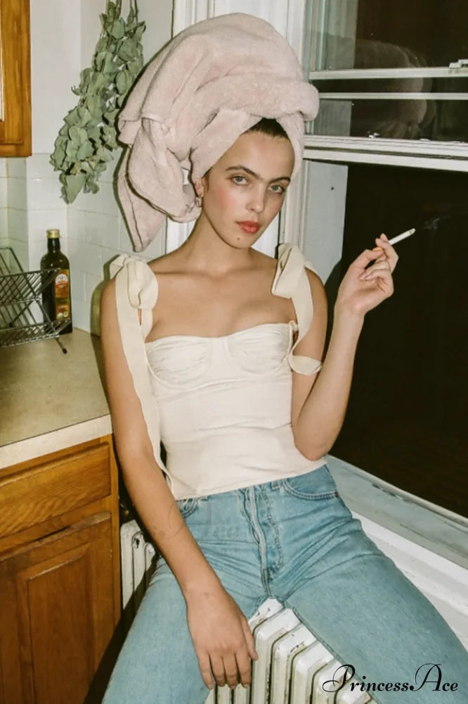 Lace Up Stylish White Tank Top