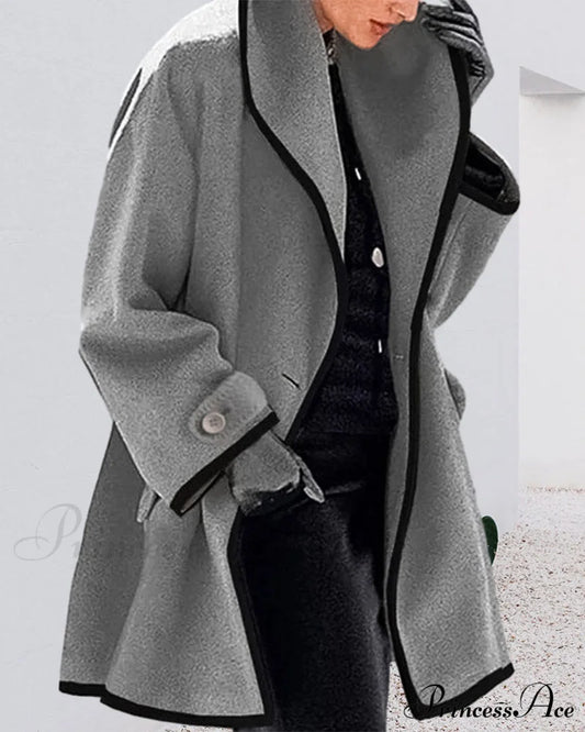 Lapel Stylish Coat Coats-L