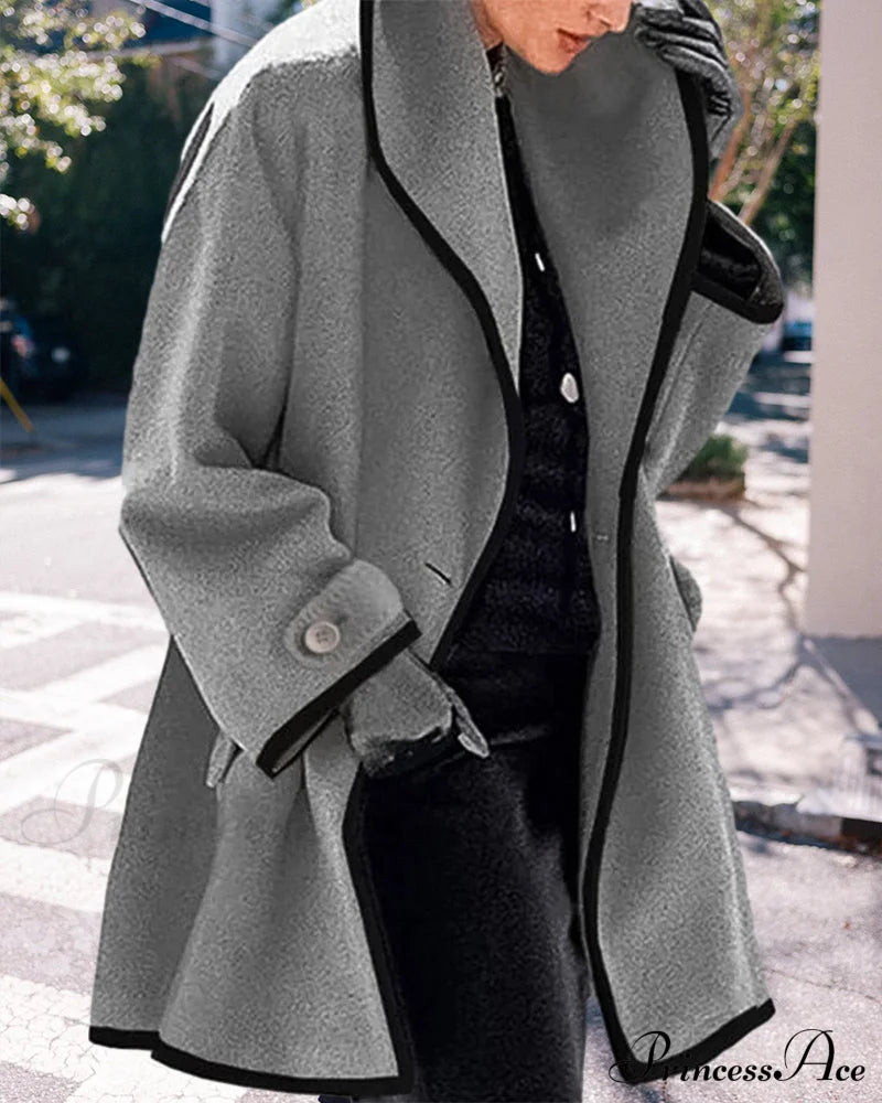 Lapel Stylish Coat Coats-L