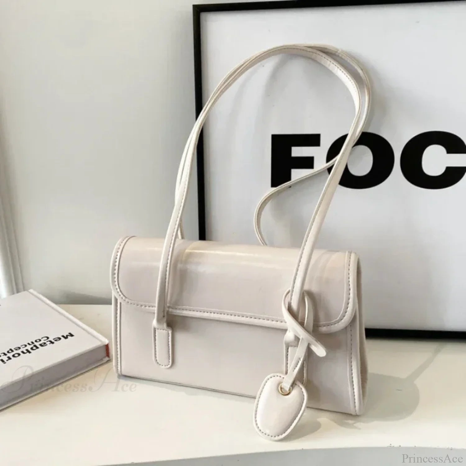 Large Capacity Winter Underarm Shoulder Bag White shoulder-250126