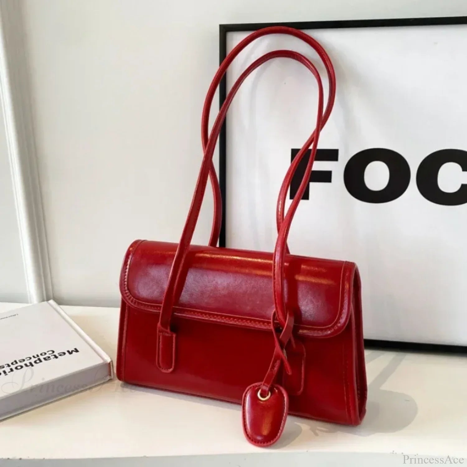 Large Capacity Winter Underarm Shoulder Bag Wine-Red shoulder-250126