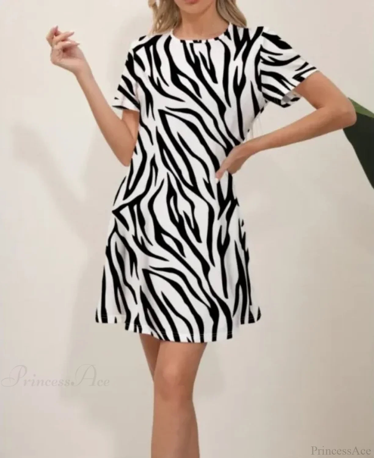 Latest Summer Fashion Floral Print Round Neck Dress color12 / S oldfloraldress-250126