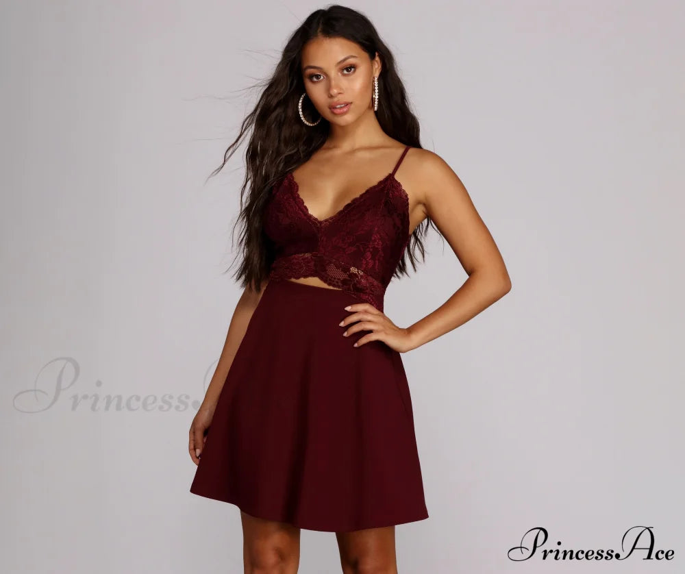 Lavish In Lace Skater Dress - Lady Occasions