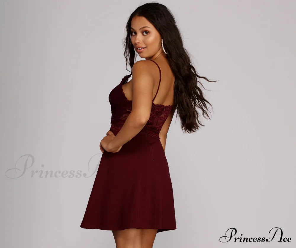 Lavish In Stylish Lace Skater Dress Dressy Dresses