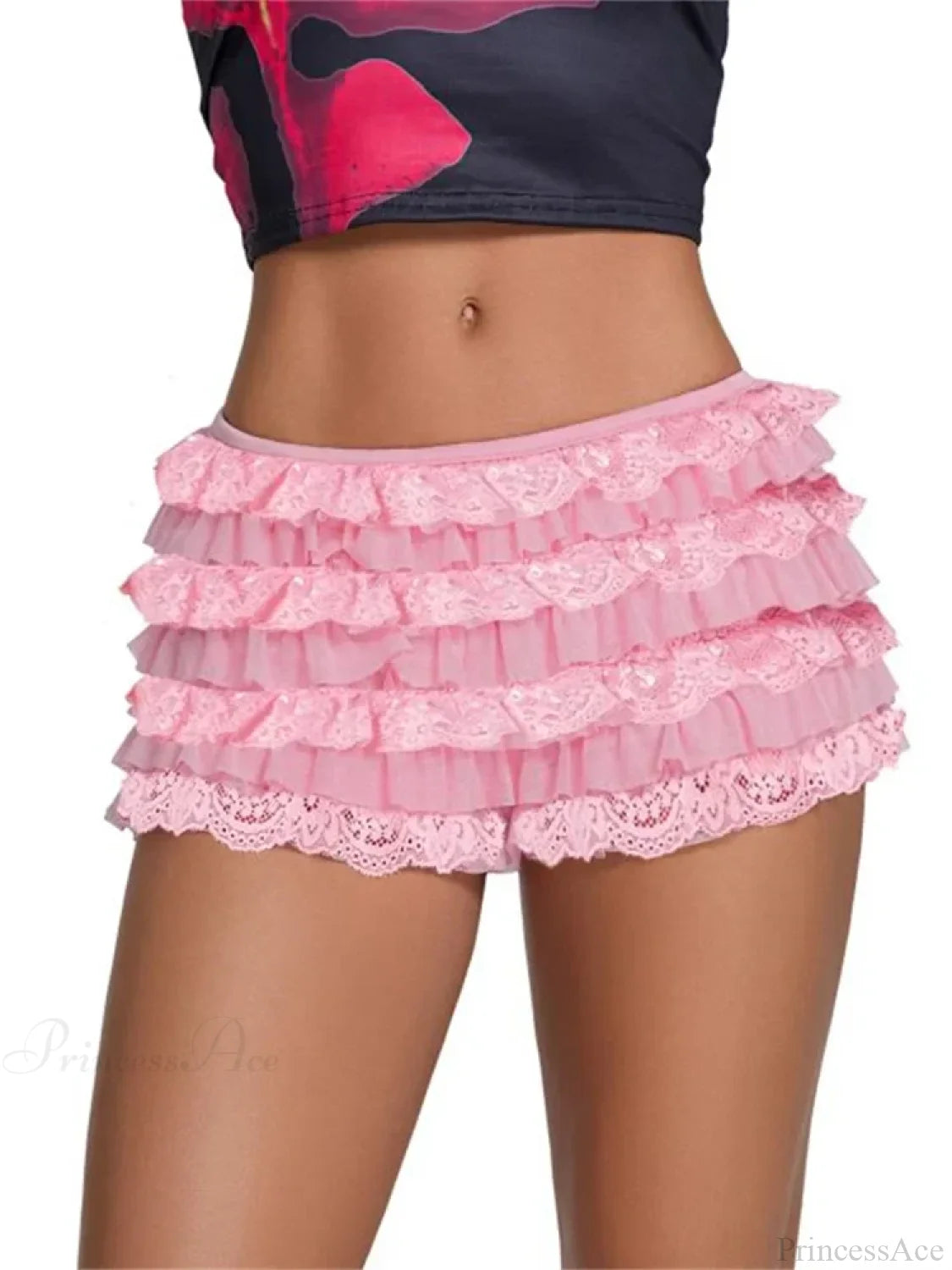 Layered Pumpkin Patchwork Short pink / S short-250223