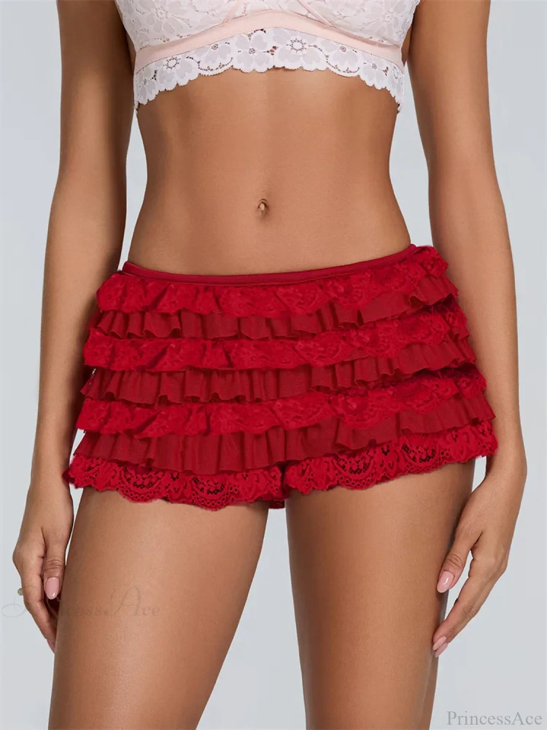 Layered Pumpkin Patchwork Short red / S short-250223