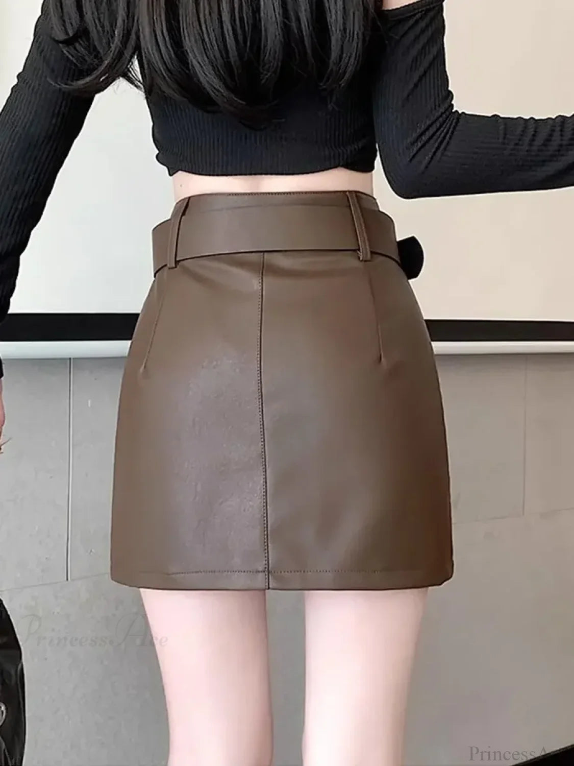 Leather High Waist Gothic Skirt skirts-250223