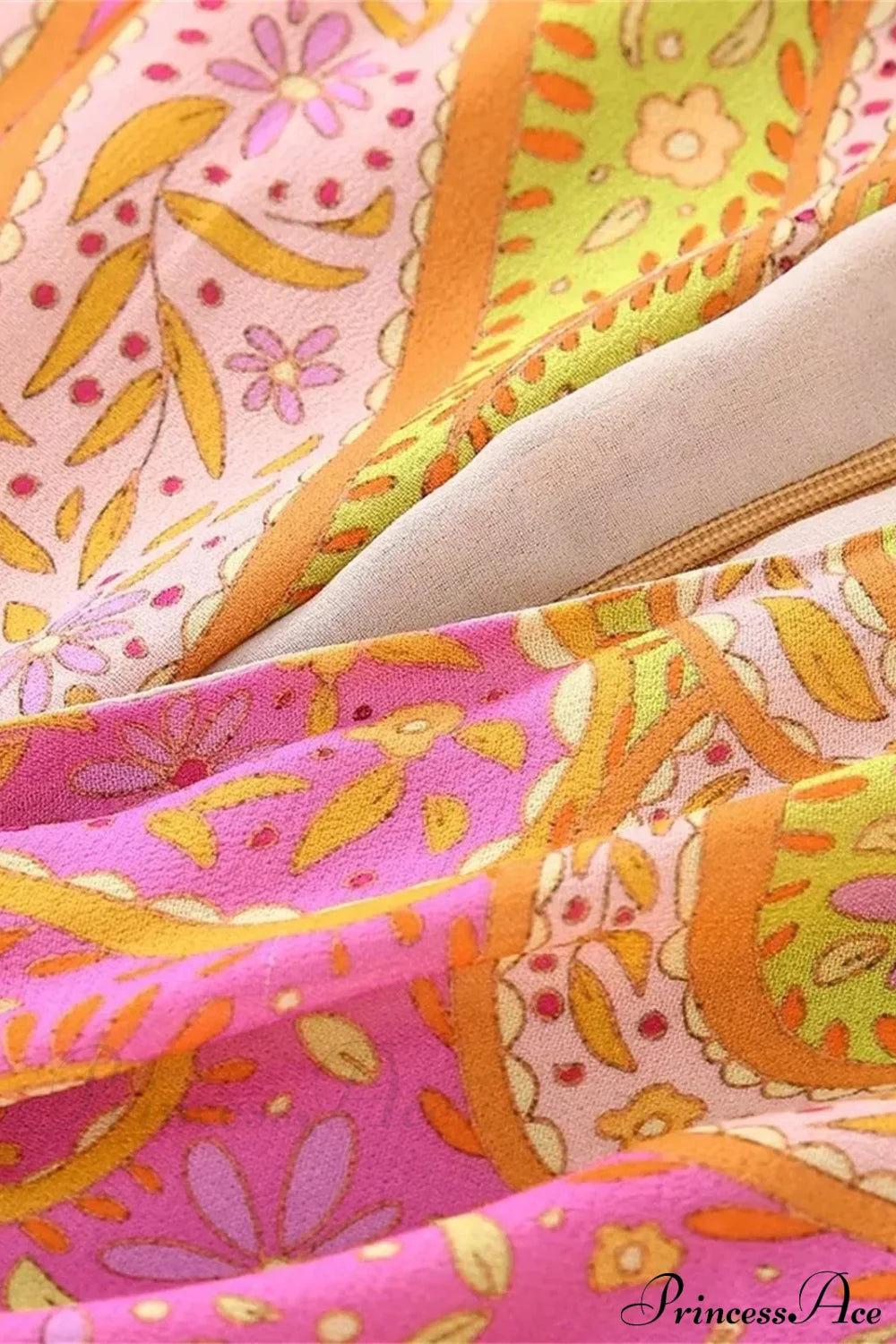 Legant Print Hollow Out Pleated Mini Boho Dress