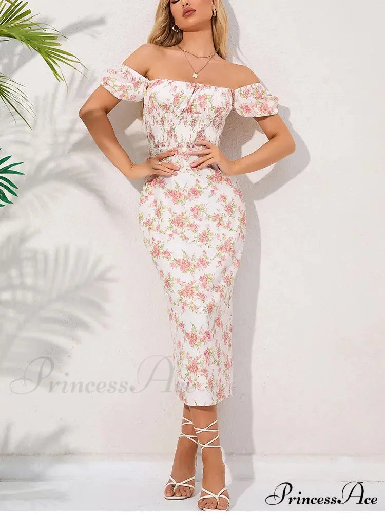 Lenni Elegant Midi Dress Print / S