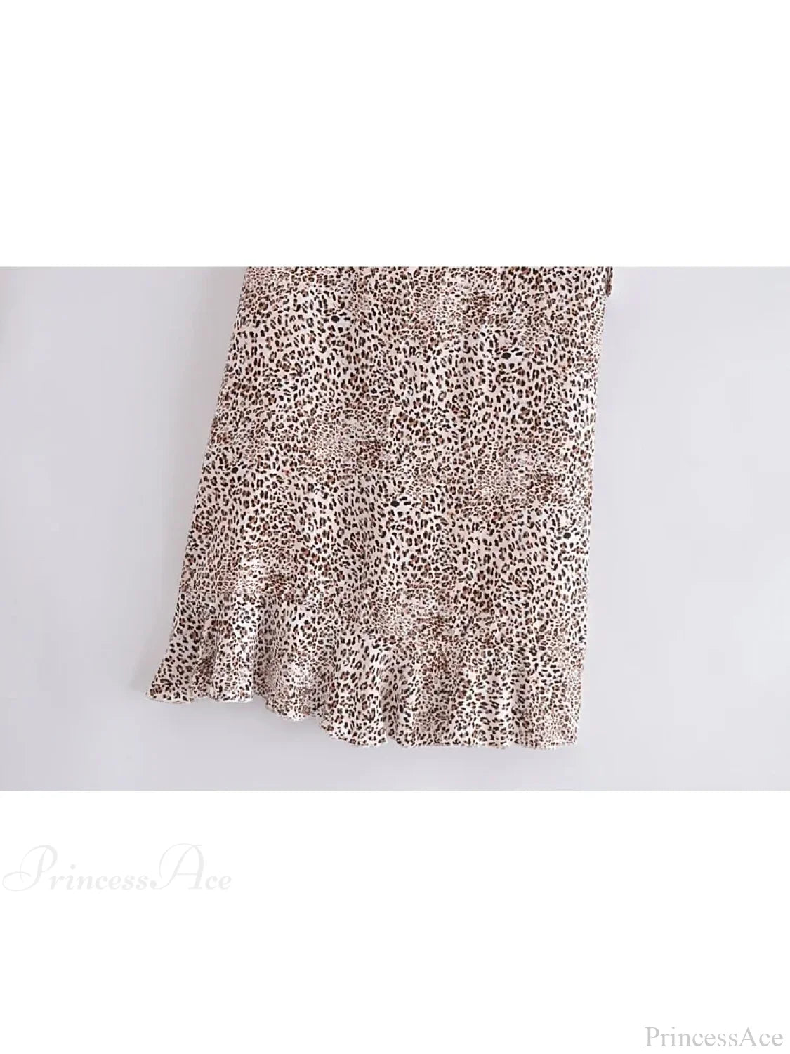 Leopard Print Beach Bohemian Skirt Ruffles Split Asymmetrical Maxi Boho Skirt skirt-250126