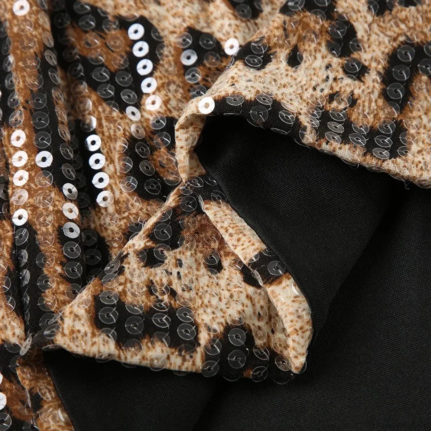 Leopard Sequins Party Club Short short-250223