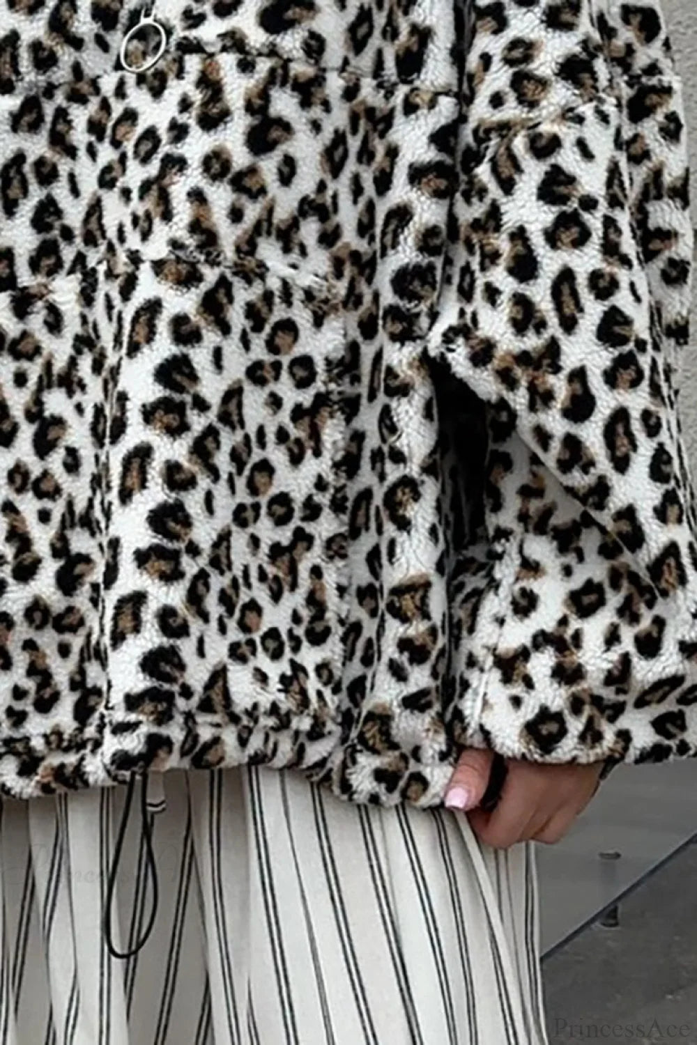 Leopard Sherpa Plush Loose Sweatshirt