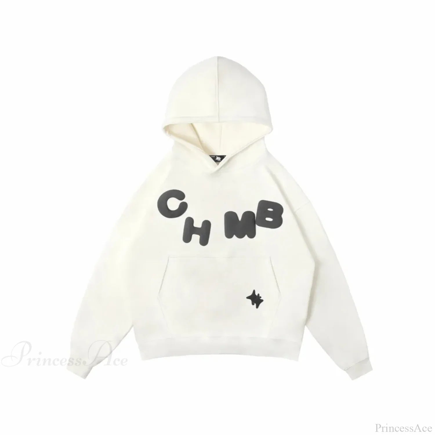 Letter Graphic Oversized Hoodie white 2 / S